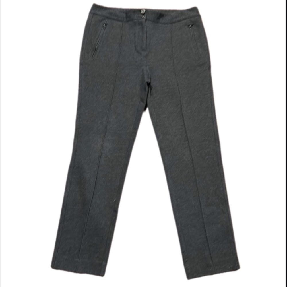 Alfani Petite Gray Straight Leg Career Dress Pants Stretch Zip Pocket 10P - Picture 2 of 7